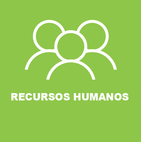 Logotipo de los Estudios de Recursos Humanos en fondo de color verde.